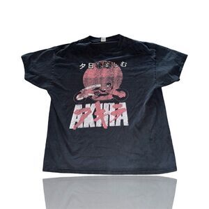 Vintage Akira Kaneda Graphic T-Shirt Men's XL Black Anime Manga Tee